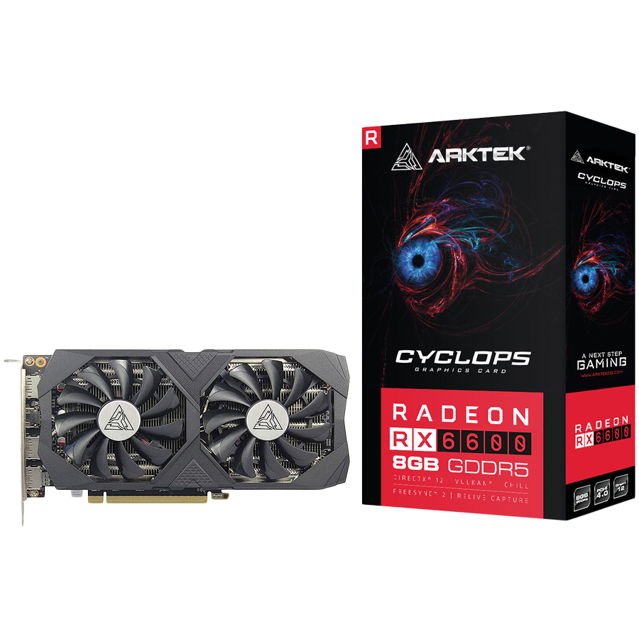 Arktek AMD RX6600 8GB DDR6 128bit Dual Fan