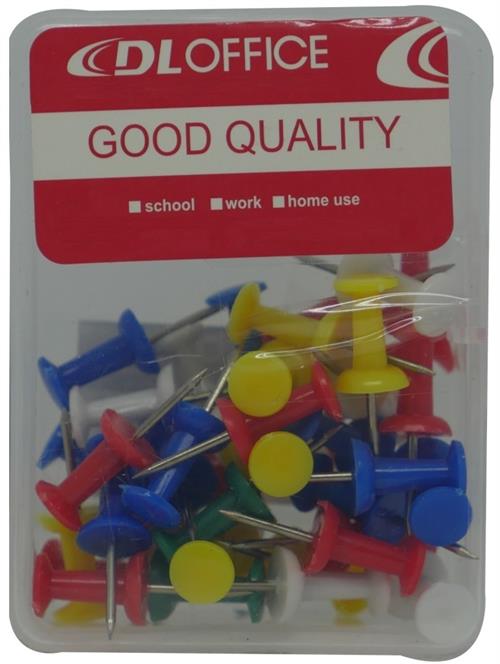 DLOffice Multicolour 24mm Pushpins Thumb Tacks Plastic Tub